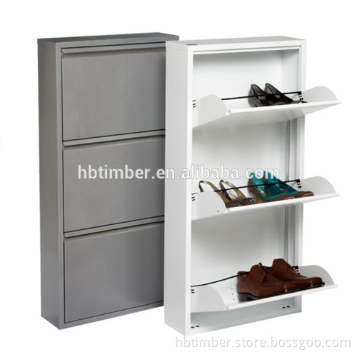 wooden shoe cabinet design with mirror
